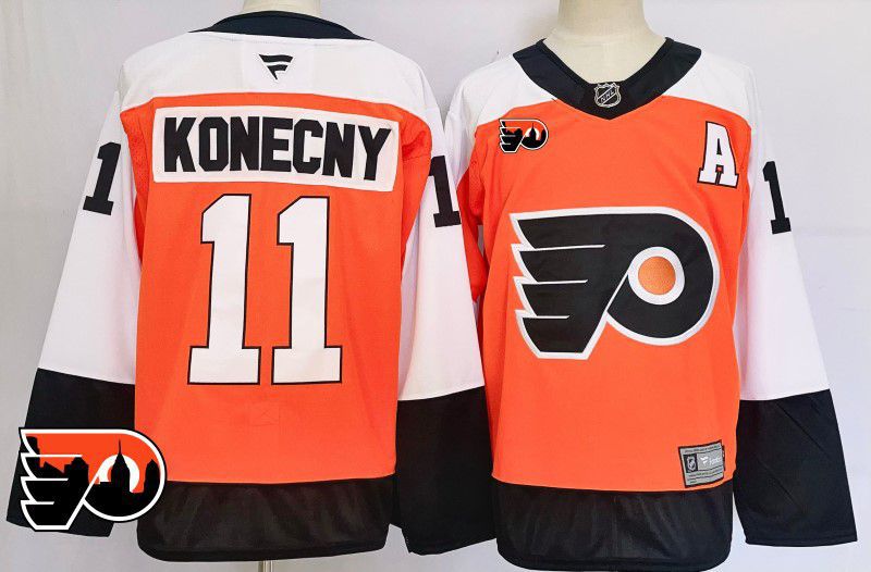 Men Philadelphia Flyers #11 Konecny Orange Fanatics 2025 NHL Jersey style 4